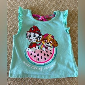 Toddler Paw Patrol Aqua Tank Top- Sky and Marshall 🍉